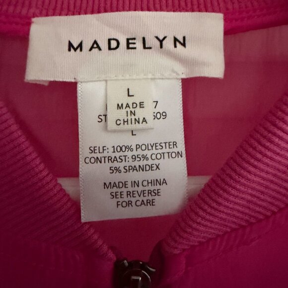 Madelyn Hot Pink Sheer Mesh Zip-Up Bomber Jacket – Size Large | NWOT Lightweight - Picture 7 of 9